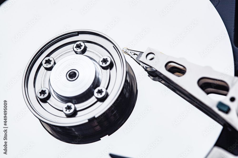open computer hard drive for repair. Data safety concept. open computer hard drive for repair. Data safety concept.