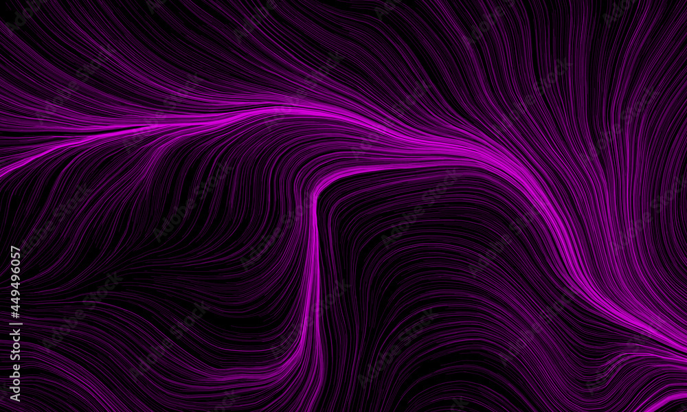Obraz premium Neon digital flow fields