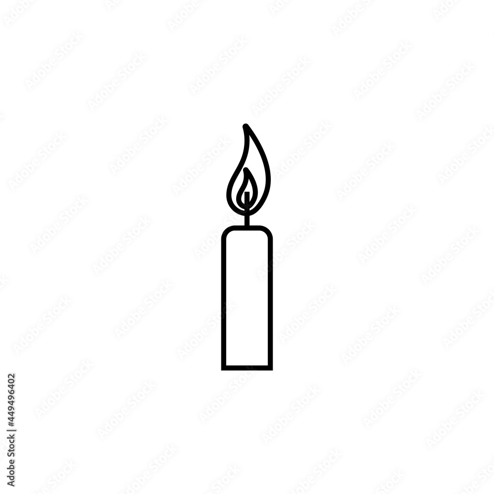 candle icon, flame vector, fire illustration