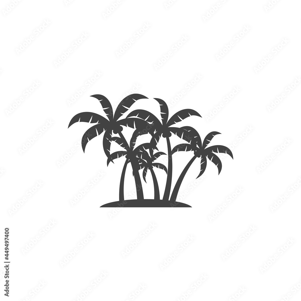 Coconut trees icon design illustration template