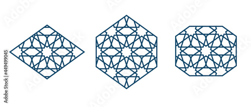 Template Islamic pattern for laser cutting or paper cut. Vector illustration.