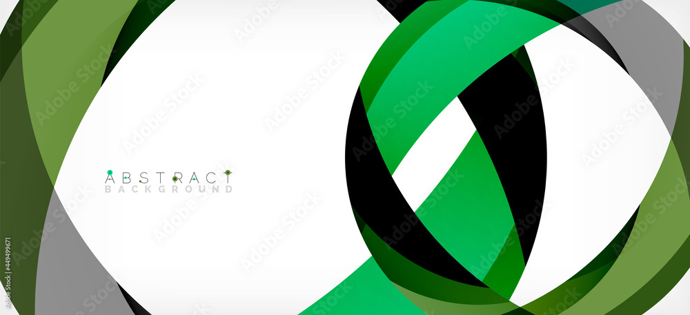 Geometric abstract background. Circle created with overlapping color shapes. Vector Illustration For Wallpaper, Banner, Background, Landing Page Geometric abstract background. Circle created with overlapping color shapes. Vector Illustration For Wallpaper, Banner, Background, Landing Page