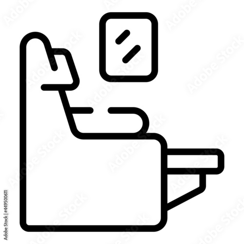 Airplane chair icon outline vector. Business seat. Interior flight