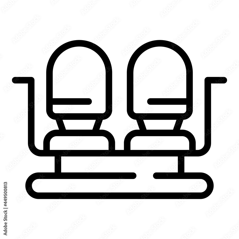 Airplane double seat icon outline vector. Aircraft plane. Flight chair Airplane double seat icon outline vector. Aircraft plane. Flight chair