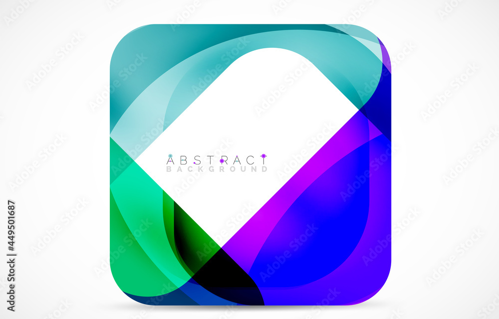 Minimal background. Abstract square shape with round corners created with wavy forms. Vector Illustration For Wallpaper, Banner, Background, Landing Page Minimal background. Abstract square shape with round corners created with wavy forms. Vector Illustration For Wallpaper, Banner, Background, Landing Page