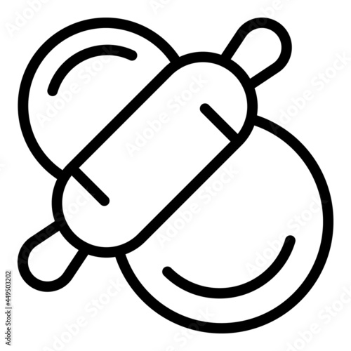 Bake dought icon outline vector. Dough pizza. Flour baking