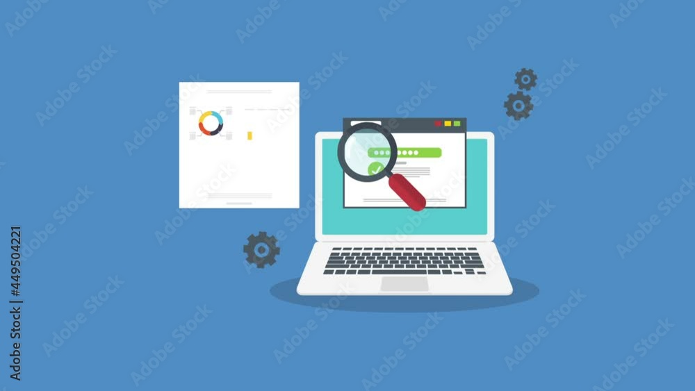 SEO data research, SEO result analysis, Website audit, Search report analytics - conceptual 2d animation video clip SEO data research, SEO result analysis, Website audit, Search report analytics - conceptual 2d animation video clip
