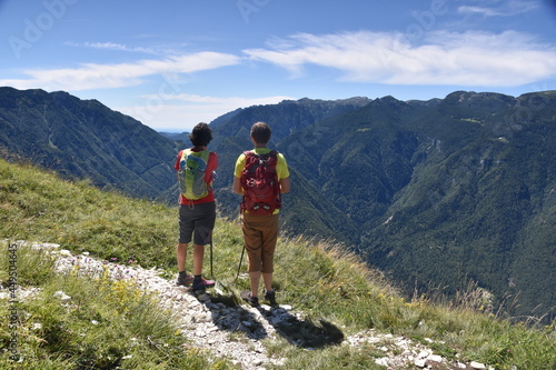 Turyści, góry, Trentino, Włochy, treking, marsz, wędrówka,  © Albin Marciniak