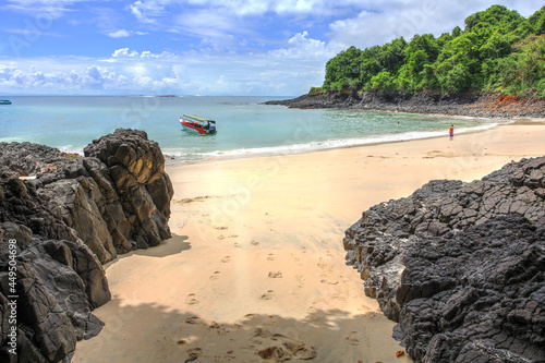 Secret beach on Isla Bolanos, Chiriqui province, Panama photo
