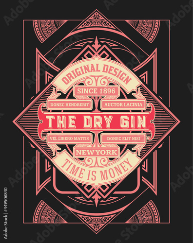 Vintage Label with Gin design