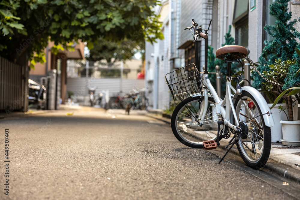 bicycles on the street of Tokyo