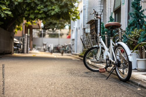 bicycles on the street of Tokyo