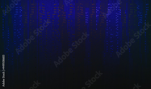 abstract binary software programming code background random part of the program code Digital information technology concept. Vector illustration. Perspective hacker decryption.