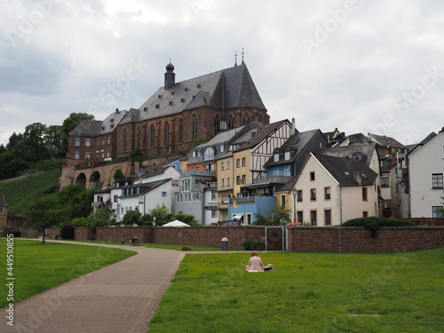 Stadt Saarburg an der Saar - inmitten von Weinbergen in Rheinland-Pfalz photo