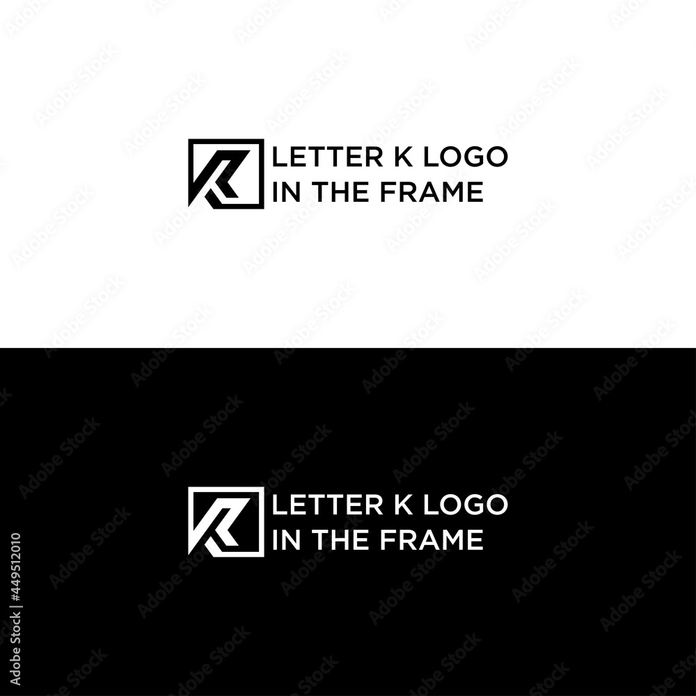 Naklejka premium LETTER K LOGO IN THE FRAME