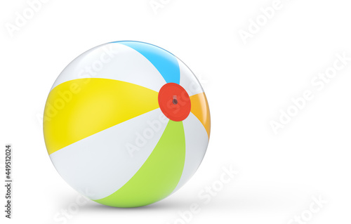 Single beach ball isolated on white background