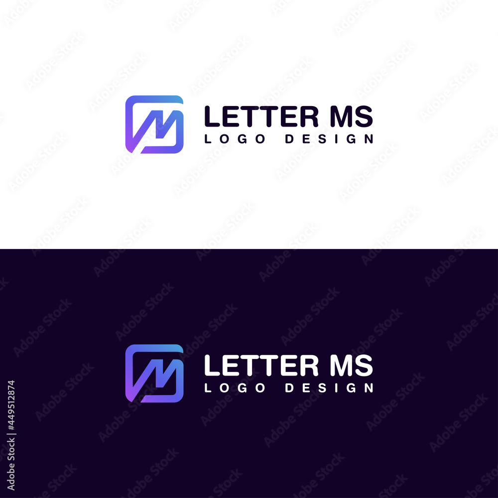 LETTER MS LOGO DESIGN VECTOR LETTER MS LOGO DESIGN VECTOR