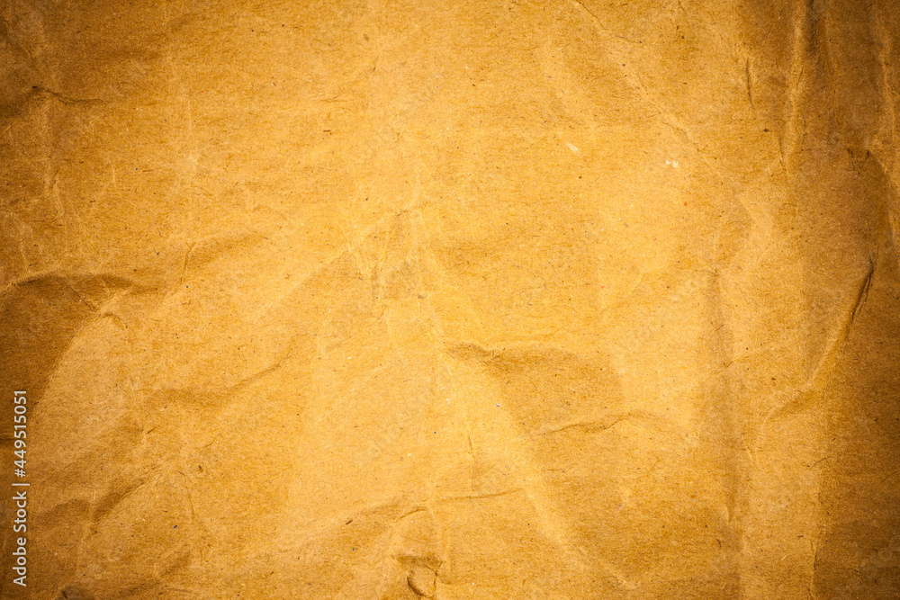 Fototapeta premium Crumpled brown paper texture.