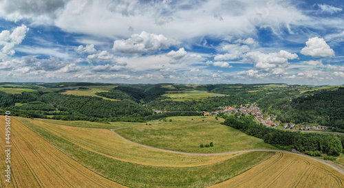 Aerial view of a landscape in Rhineland-Palatinate  Germany