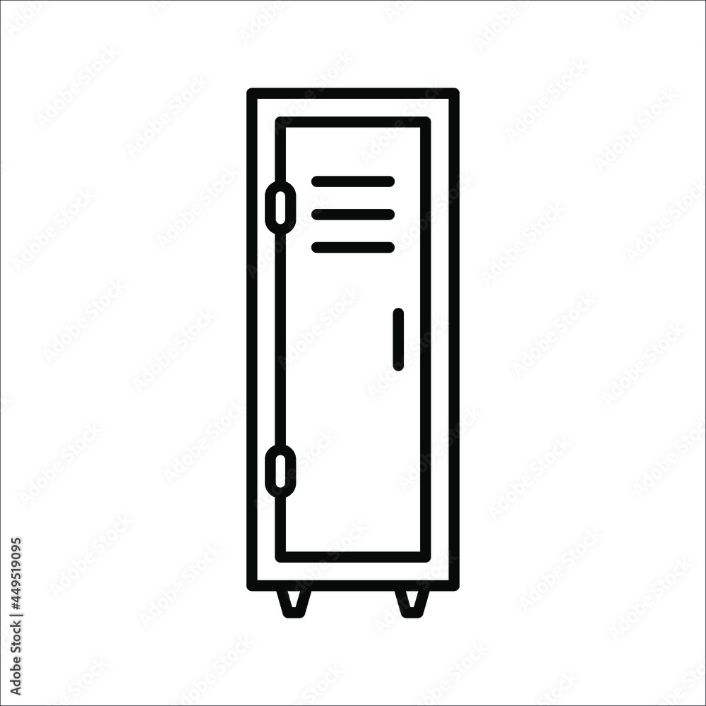 Locker room outline icon for mobile concept and web design. School lockers simple line vector icon. Symbol, logo illustration on white background. eps 10 Locker room outline icon for mobile concept and web design. School lockers simple line vector icon. Symbol, logo illustration on white background. eps 10