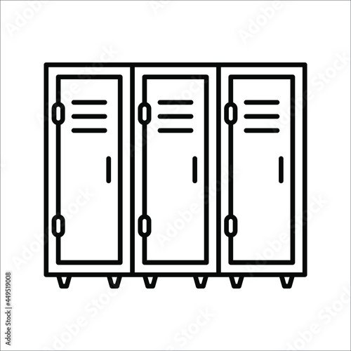 Locker room outline icon for mobile concept and web design. School lockers simple line vector icon. Symbol, logo illustration on white background. eps 10
