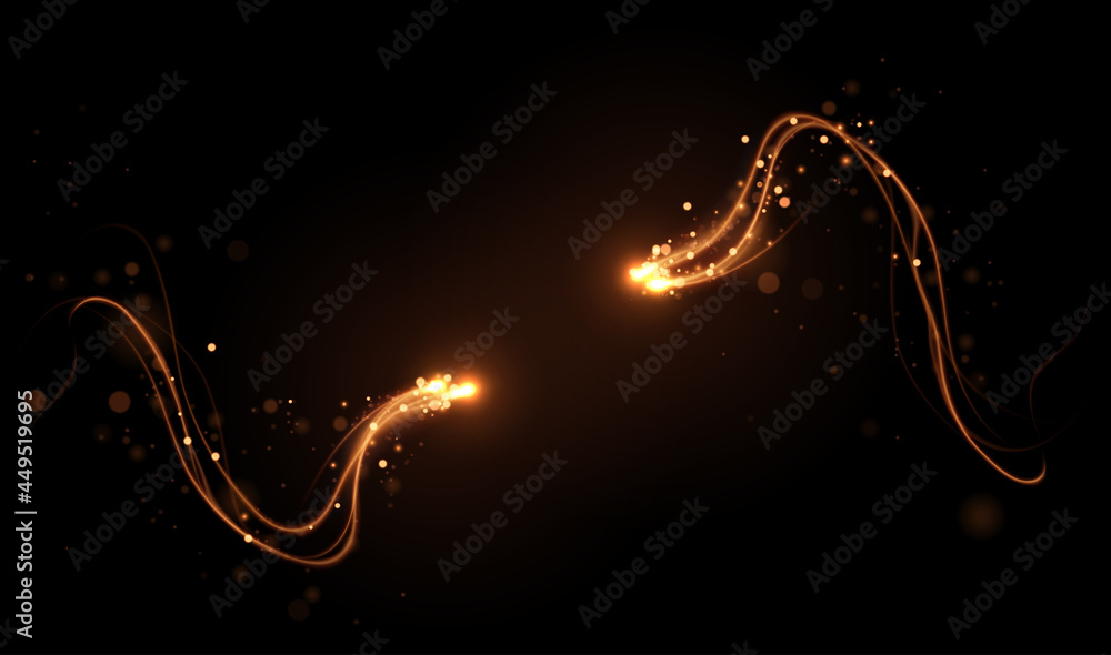 Abstract golden light motion effect