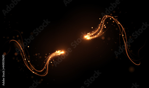 Abstract golden light motion effect