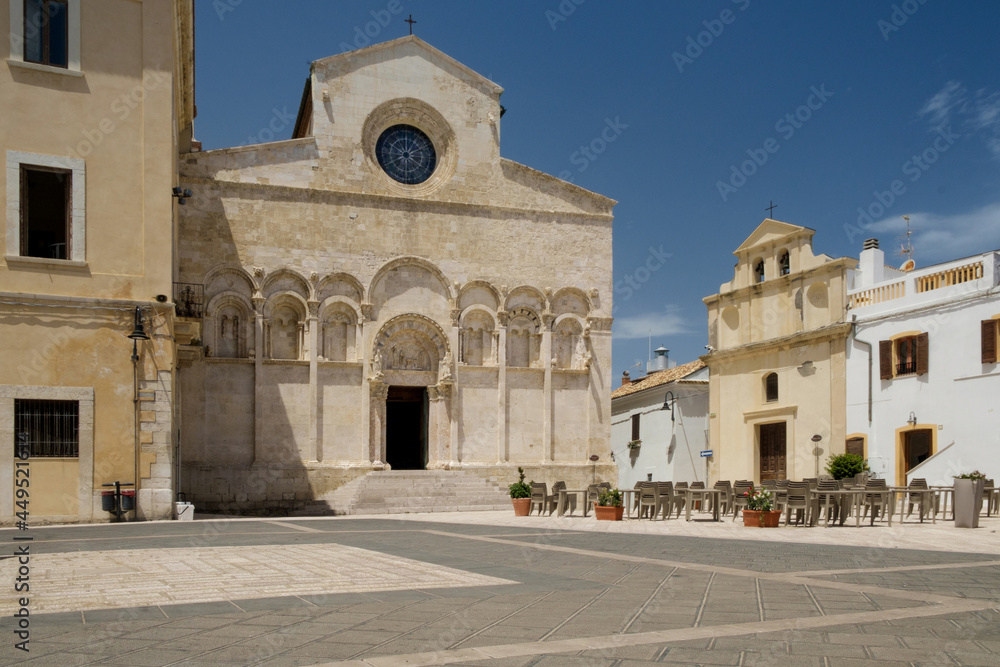 The medieval catholic cathedral of Santa Maria della Purificazione inside the ancient city of Termoli , Molise , Italy