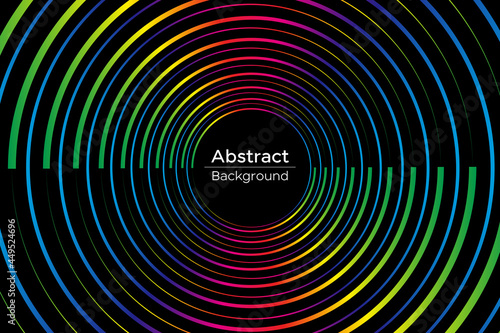 Abstract modern dynamic background with multicolor gradient spiral circles.