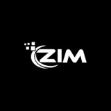 ZIM letter logo design on black background. ZIM creative initials letter logo concept. ZIM letter design. 