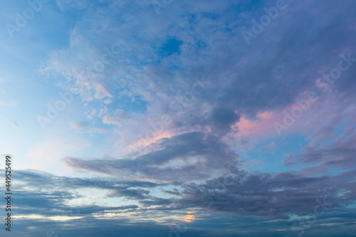 Clouds and colorful sky at dusk