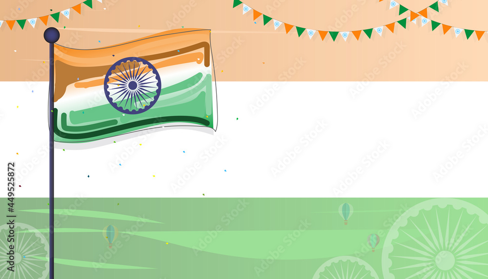 Indian National Flag color background with Ashoka Wheel, Elegant Poster ...