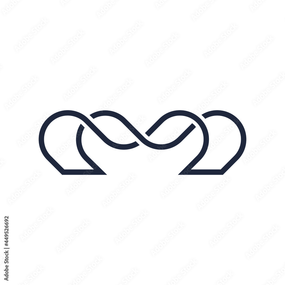 Letter M vector logo, with interlocking and repeating shapes, clean design concept, logo, logotype elements for template.