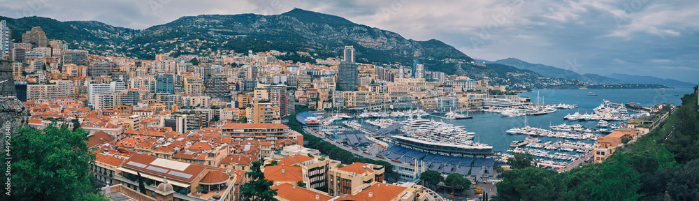 View of Monaco with Formula one race track