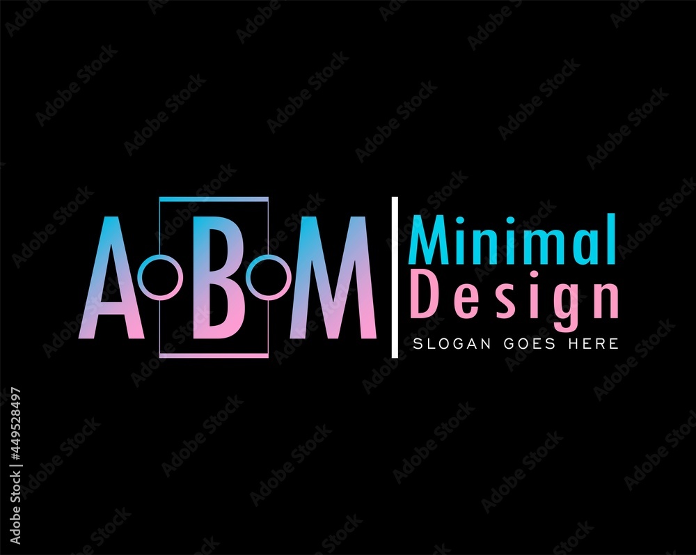 ABM elegant logo design, Professional Font Vector Icon Logo on black background.