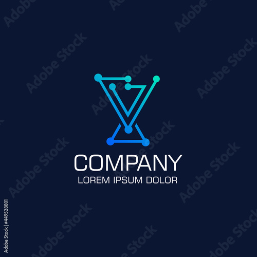 Techno logo. Digitial Technology Vector Design. Gradation style. Aplication icon. Design inspiration. Fit to your Digital media, Business, Company etc