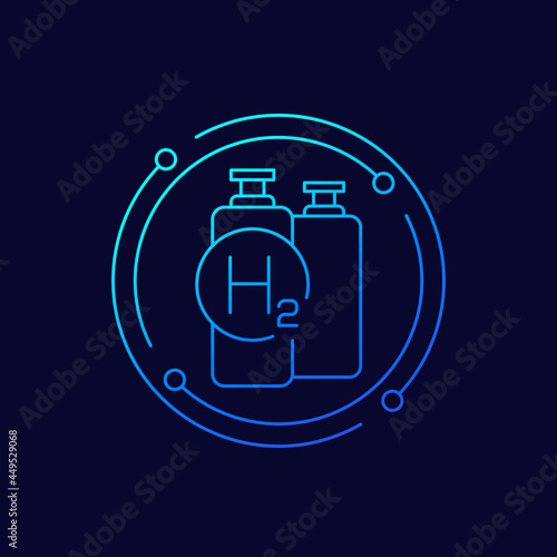 hydrogen tanks icon, h2 storage line art
