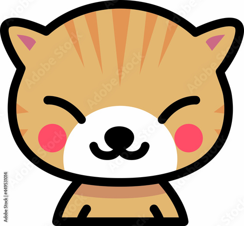 にっこり笑う猫の上半身
