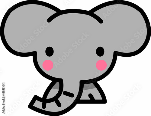 にっこり笑うぞうの上半身