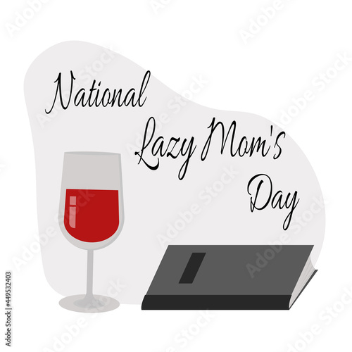 National Lazy Mom's Day, idea for a postcard for the holiday vacation for mom
