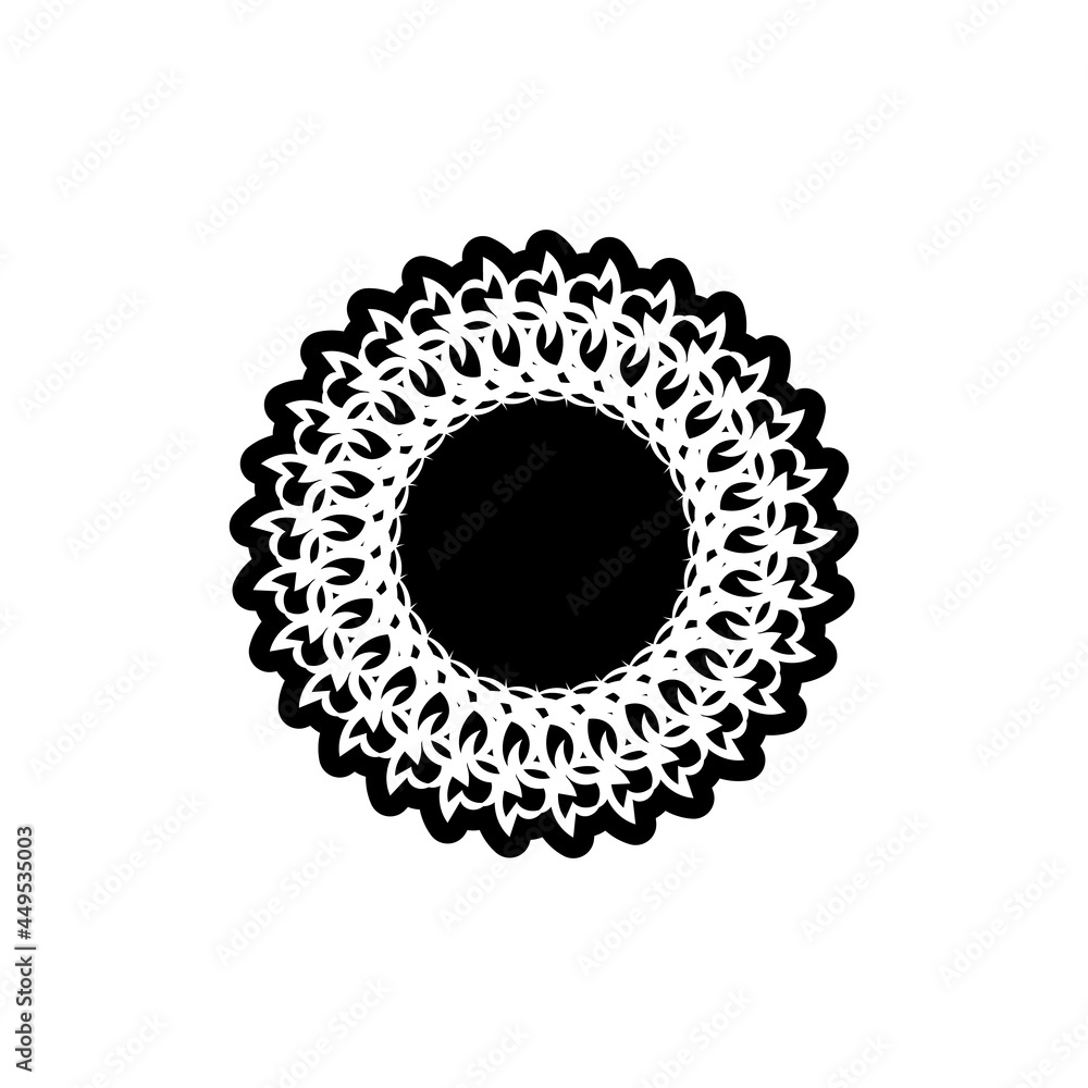 Ancient Greek round key pattern - meander art, mandala black shape Ancient Greek round key pattern - meander art, mandala black shape