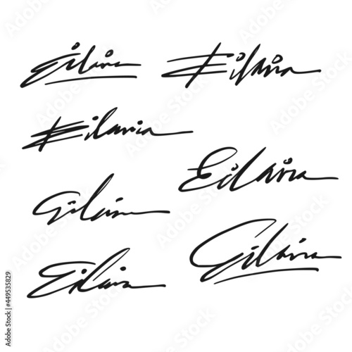 Personal Signature For Documents. Vector Illustration of Black Writing on a White Background