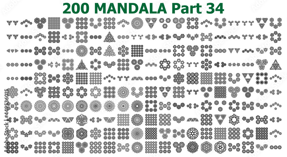 various mandala collections 200 Ethnic Mandala line pattern set Doodles freehand