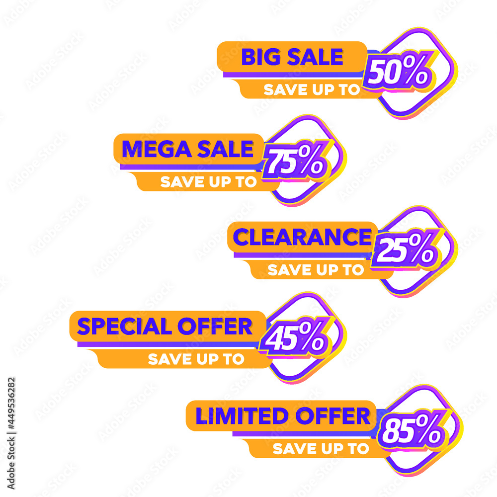Sale of Special Offers and Discount Gradient Banner Template Vector Design