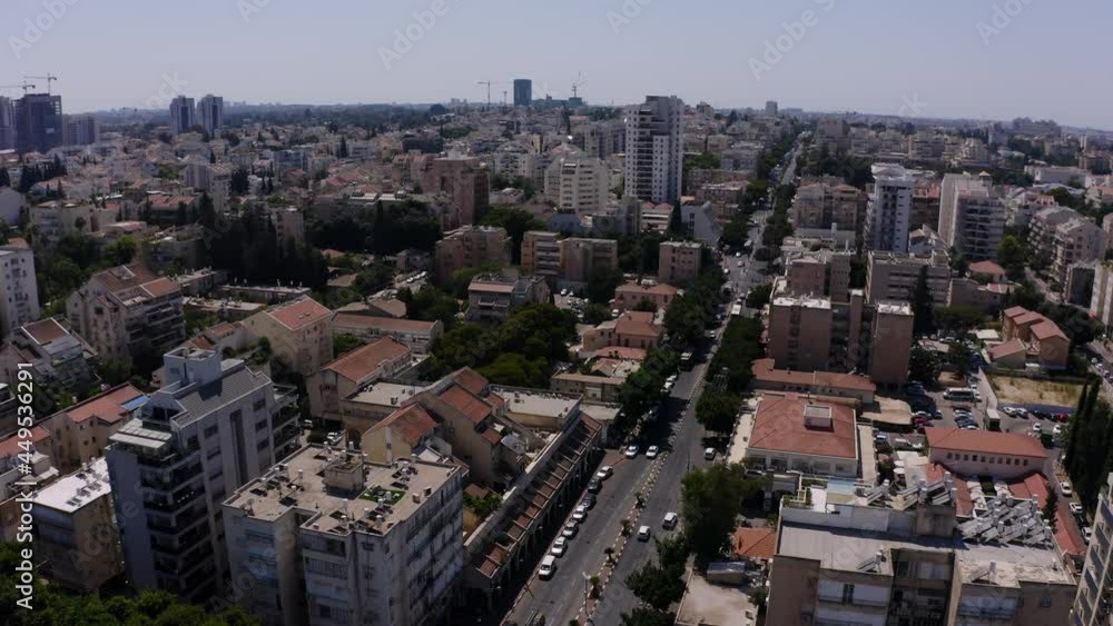 Kfar Saba, Israel, aerial drone view 4k Kfar Saba, Israel, aerial drone view 4k