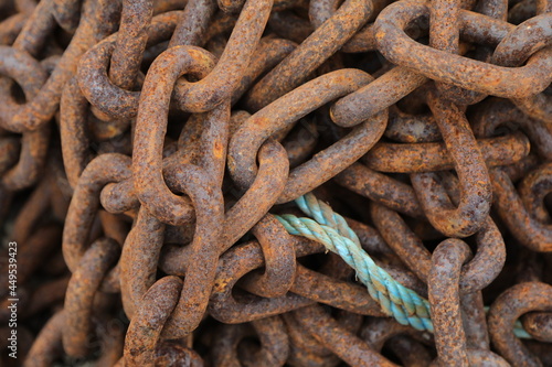 Rusty chains as background or texture