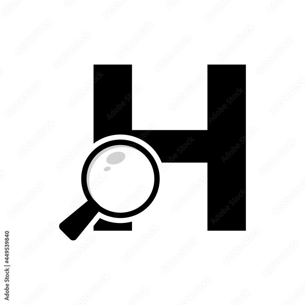 Search Logo. Letter H Magnifying Glass Logo Design Search Logo. Letter H Magnifying Glass Logo Design