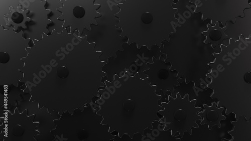 Obraz na plátne A plurality of interacting gears. Gear mechanism close up.