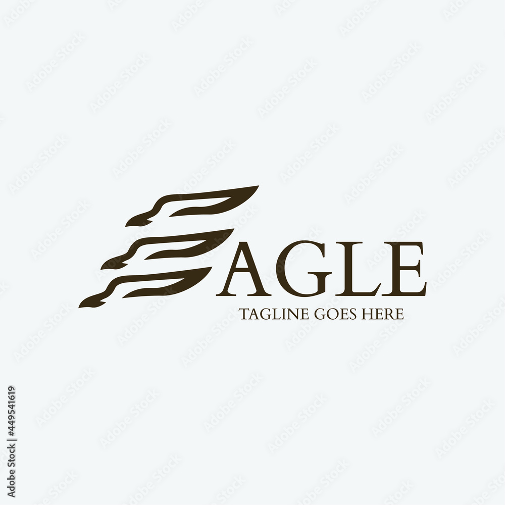 Obraz premium eagle logo design template. Letter E icon. Vector illustration