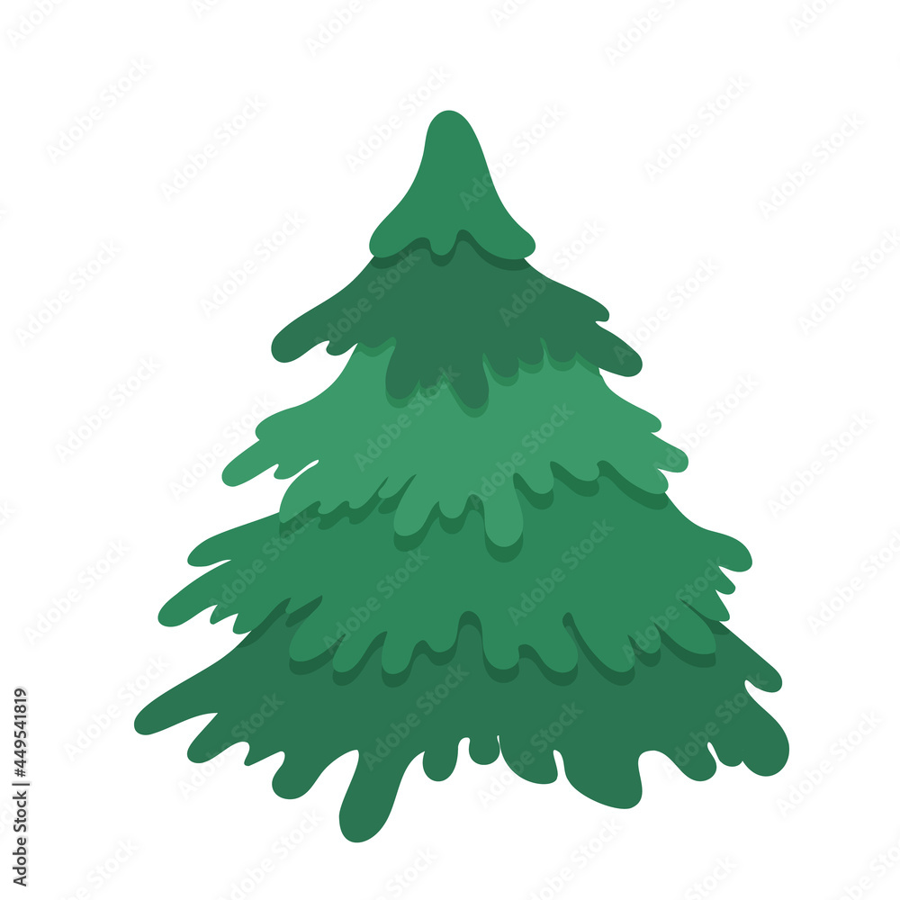 Christmas tree isolated vector illustration in cartoon style. Fir tree clipart. Christmas tree isolated vector illustration in cartoon style. Fir tree clipart.